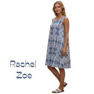 Rachel Zoe Navy White Linen Dress NWOT Size S